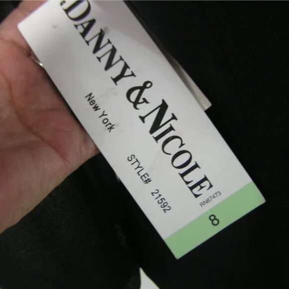 Black Ruffle Neck Blouse Size 8 Semi Sheer Sleeves - Picture 7 of 7